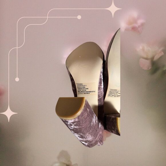 JustFab 'Rosanna' Crushed Velvet Ankle Bootie - Lilac - Size US 7 - Pristine! - Picture 9 of 11